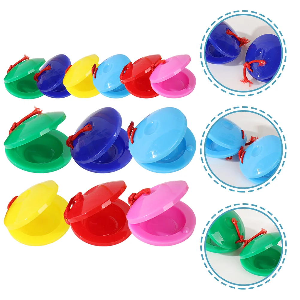 12 Pcs Toy Plastic Lunch Board Kids Percussion Musical Instruments for Toddlers Preschool Castanet Toys Learning