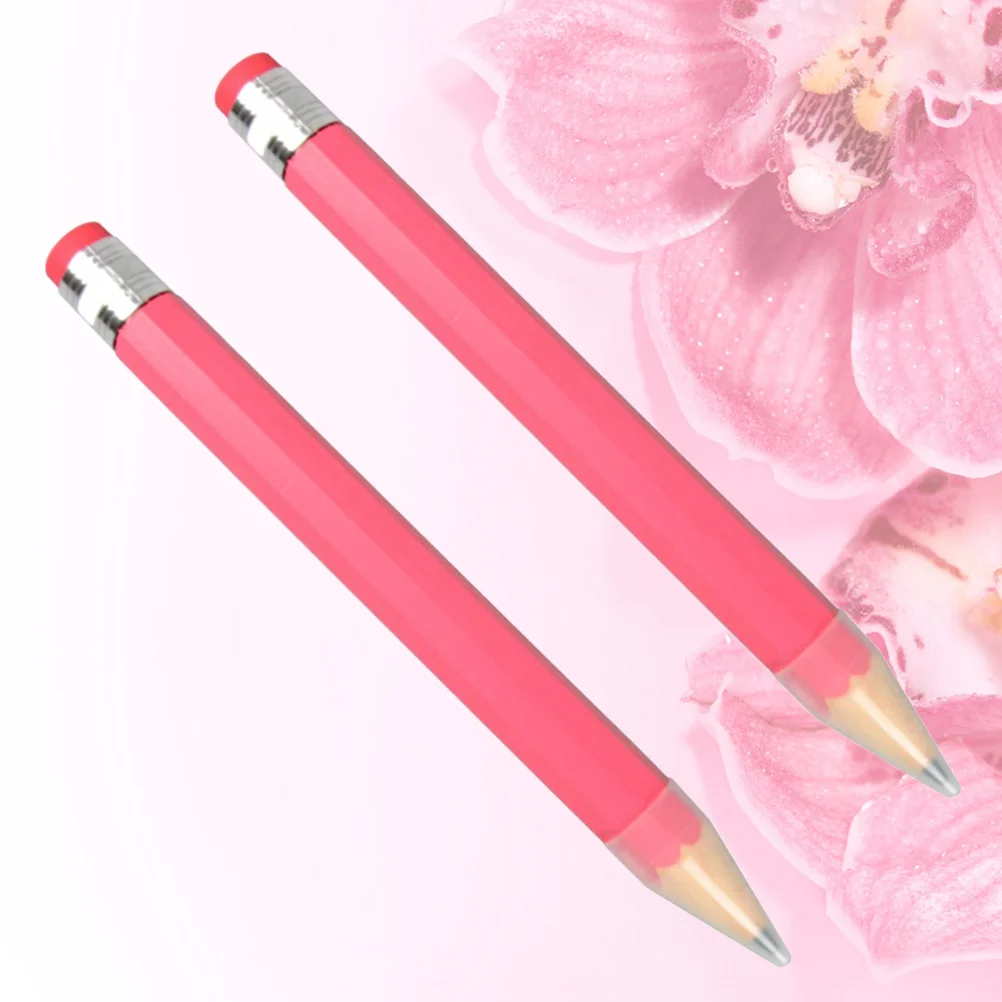 2 Pcs Large Wooden Pencil Long Pencils Writing High Capacity Drawing Bamboo Child