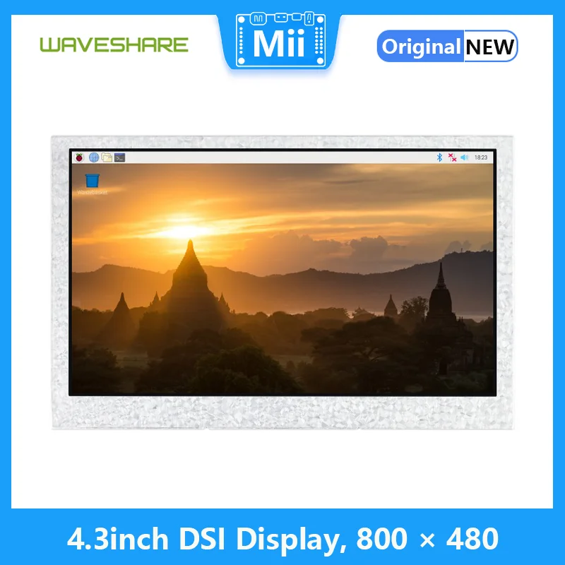 

800 × 480 Raspberry Pi 4.3inch DSI Display, IPS, Thin and Light Design, Touch Function Optional, Waveshare