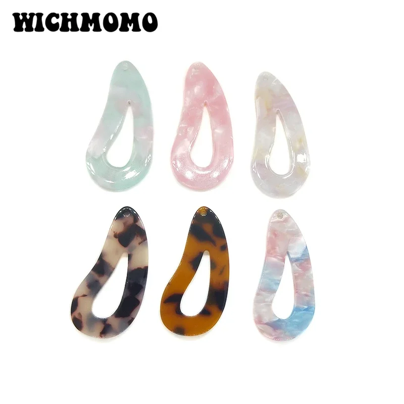 New 4 Pieces 40mm High Quality Peas Shape Acetic Acid Resin Smooth Charms Pendants for DIY Earring Jewelry Accessories