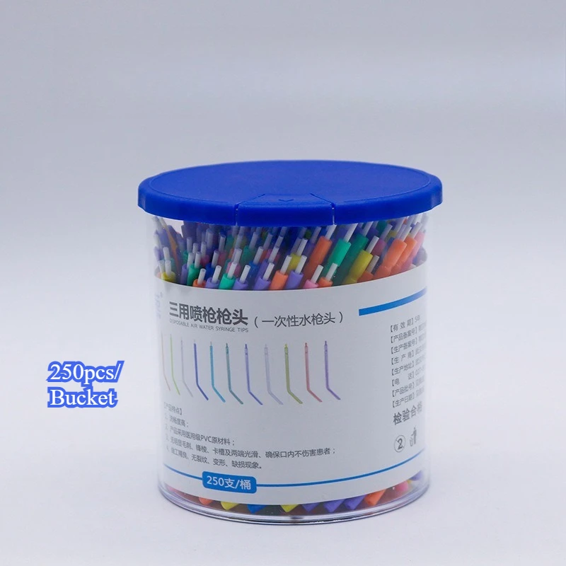 

250Pcs Disposable Dental Triple Syringe Nozzle​ Plastic Core 3-in-1 Air/Water Spray Tip for Dental Unit