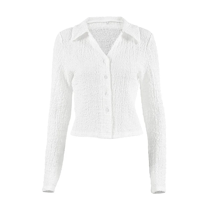 

Spring niche white shirt women's French short top high-end women's clothing 1181