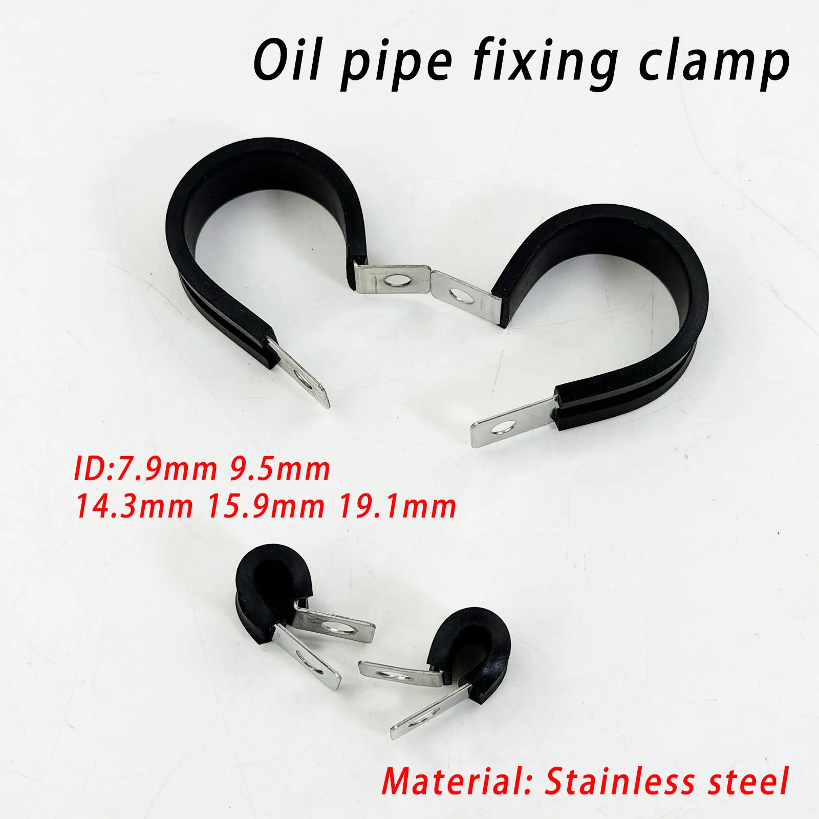 

AN3 AN4 AN6 304 stainless steel R-type adhesive strip buckle fixing tube U-shaped cable rubber strip throat rubber buckle