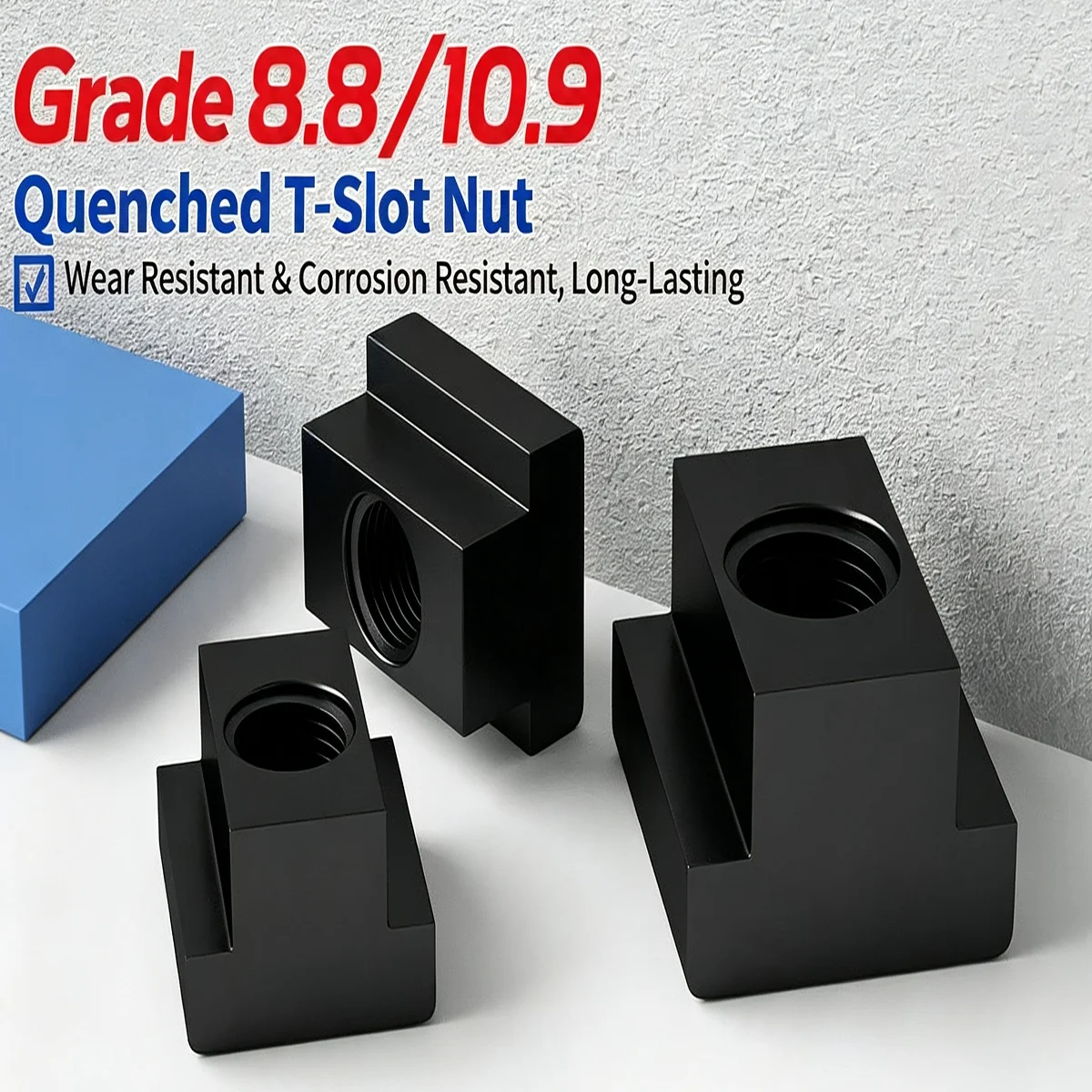8.8 Grade Carbon Steel T-Slot Nut DIN508 M6 M8 M10 M12 M14 M16 Black Oxide T Nut for Milling Machine Worktable Clamping Fixture