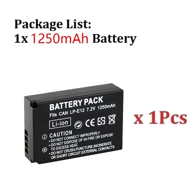 LP-E12 LPE12 Li-ion Battery LP E12 Rechargeable Batteries For Canon EOS M10 EOS M50 EOS M100 100D Kiss X7 Rebel SL1 DSLR Camera