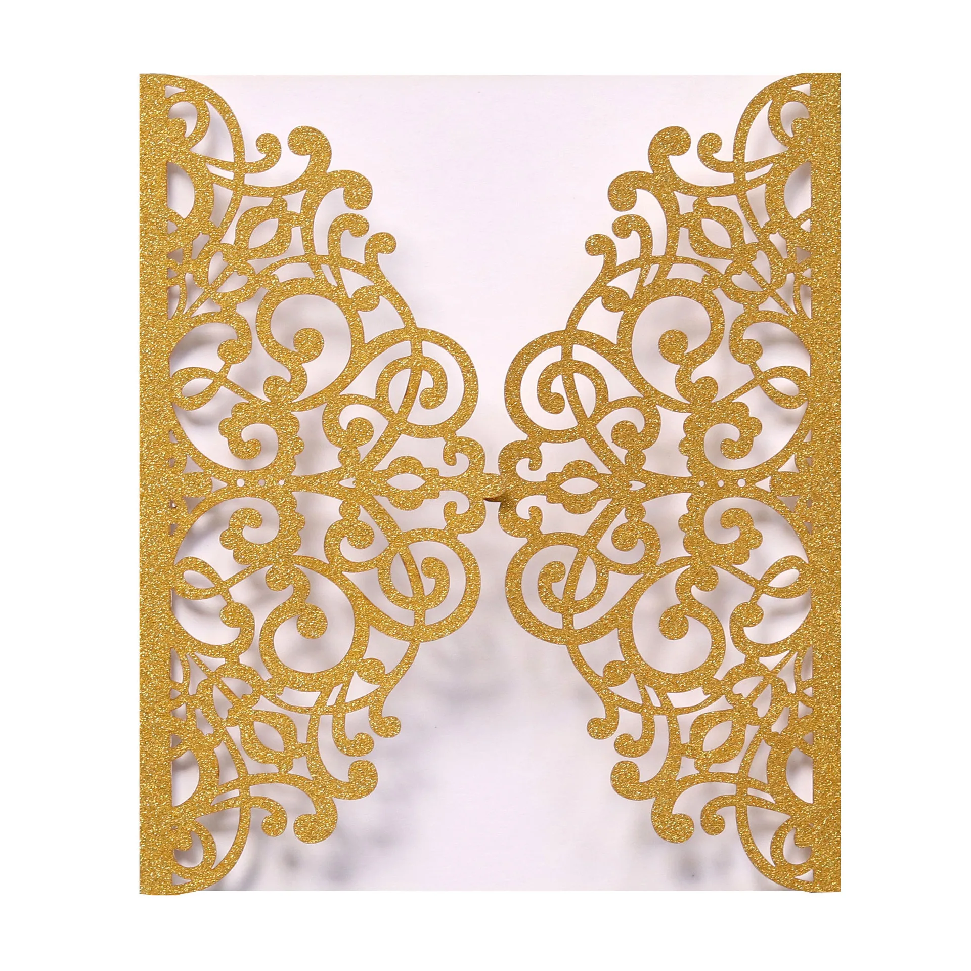 

Square Gold Silver Glitter Laser Cut Hollow out Greeting Cards Invitation For Wedding Birthday Etc