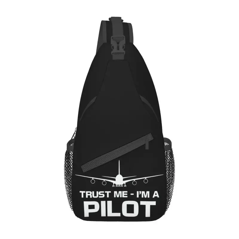 

Trust Me IM A Pilot Crossbody Sling Backpack Plane Flying Aeroplane Aviation Gift Chest Shoulder Bag for Cycling Camping Daypack