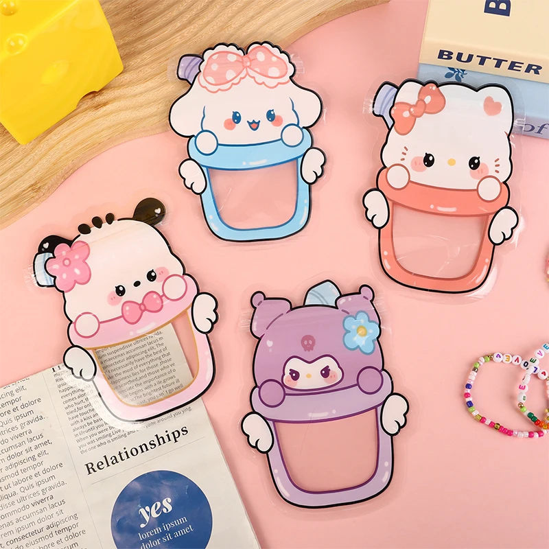 5Pcs Sanrio Hello Kitty Cartoon Transparent Sealed Bag Cute Anime Candy Bag Self Sealing Bag Cookie Jewelry Gift Packaging Bag