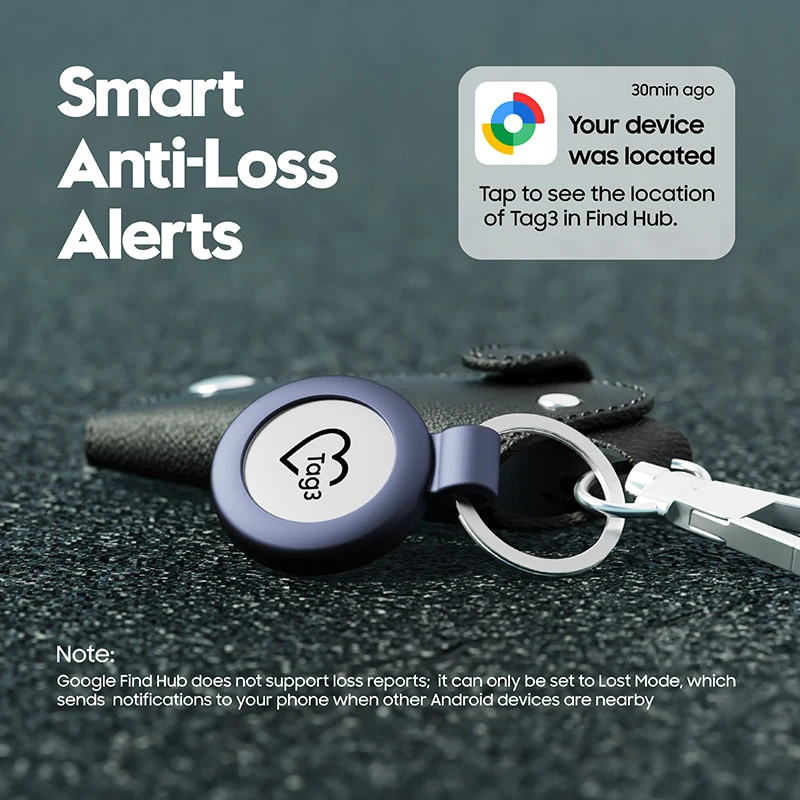 Intelligenter Tracker-Tag für iOS und Android, Anti-Verlust-GPS-Gerät für Haustiere, Schlüssel und Gepäck, Kompatibel mit Apple Find und Google Find My Device Netzwerk – Detail 7