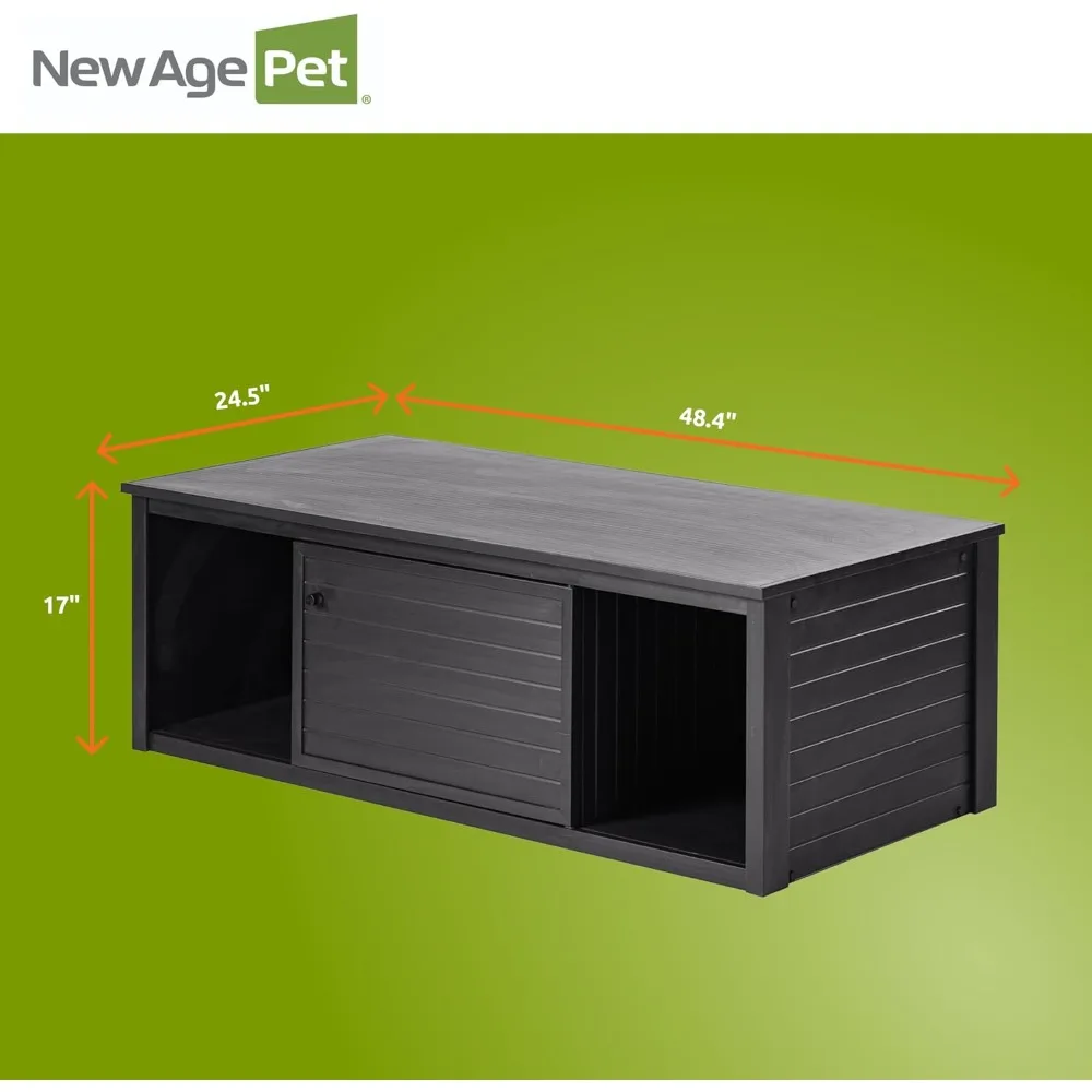 حامل Lo-Boy Versa مقاس 48 بوصة من ECOFLEX، أسود إسبرسو - خزانة تخزين مركبة من الخشب والبلاستيك المقاوم للرطوبة