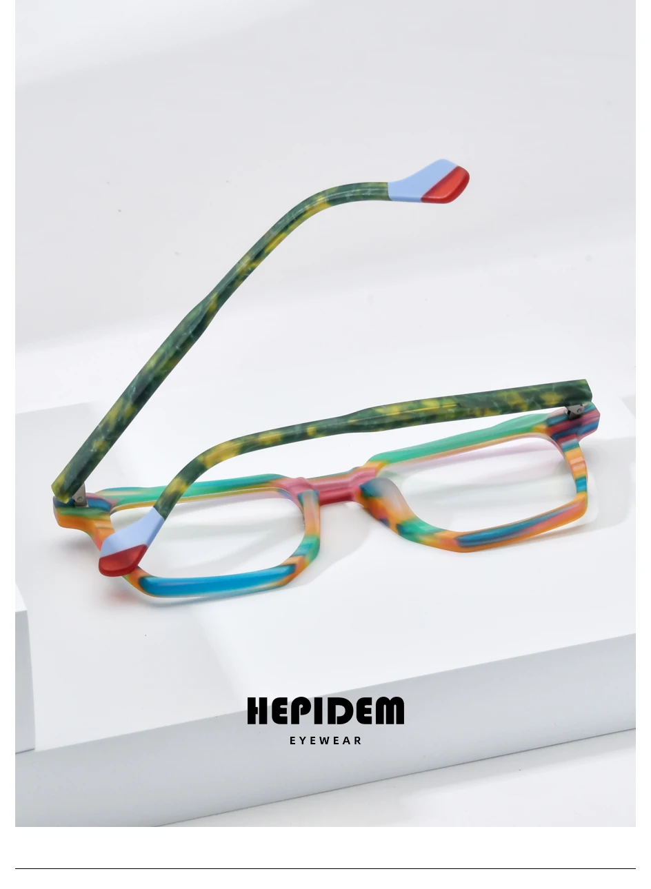 HEPIDEM Progressive Brillen Benutzerdefinierte Anti Blau Photochrome Myopie Optische Linse Brillen Männer Acetat Runde Brillen – Detail 10