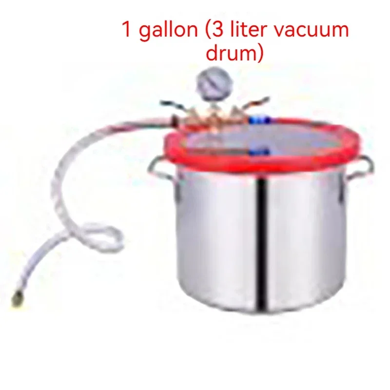 3 Gallon 12L Stainless Steel Vacuum Degassing Chamber  Defoaming Barrel For Silicone Resin AB Adhesive for25x25CM Acrylic Lid