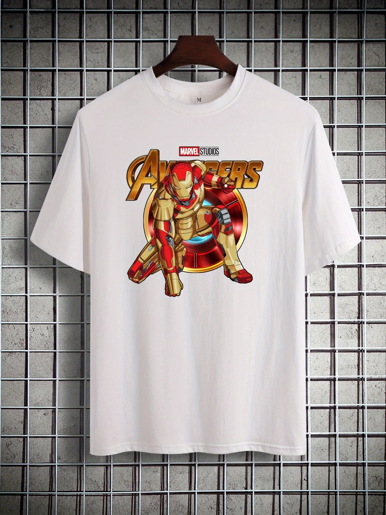 

Футболки Marvel Disney Мстители Железный человек Мужская хлопковая футболка с круглым вырезом и короткими рукавами Модная футболка Повседневный удобный дышащий топ