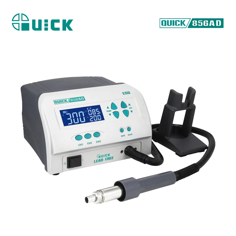 unique Quick Intelligent 1300W 220V Desoldering Pump with 90L Vacuum Various Airflow Range QUICK 856AD Desoldering Stations