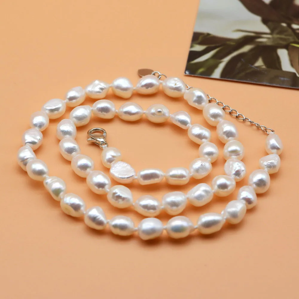 

Boutique Small Baroque Pearl Necklace Super Bright Lustrous Meteorite White Natural Freshwater Pearl Fashion Ladies Necklace