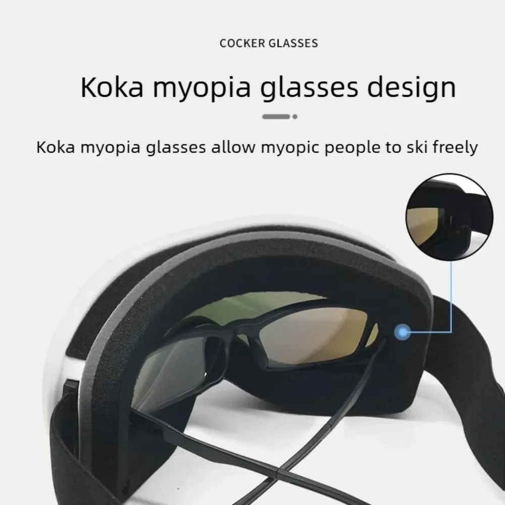 Professional Ski Goggles Double Layer HD Anti Fog Windproof Snow Goggles Outdoor Skiing Protective EyewearCompatible with Myopia