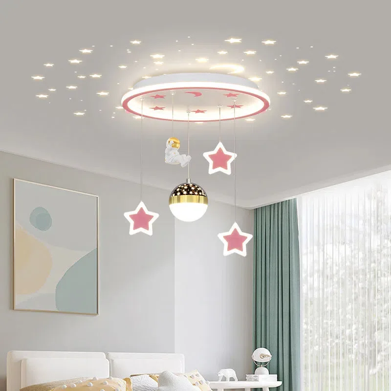 Imagem -06 - Lustre Led Moderno para o Quarto das Crianças Lustre Estrela Criativa para Quarto Sala de Estudo Iluminação Home Cartoon