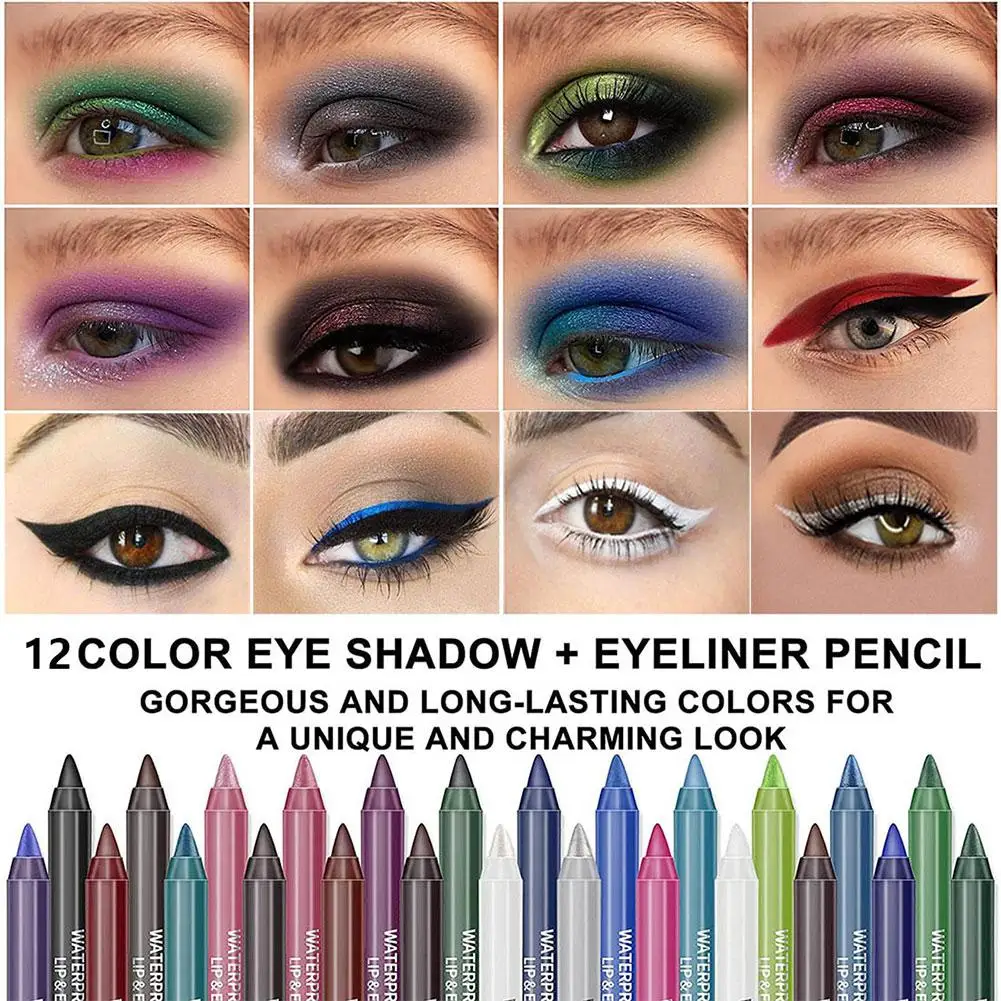 Waterproof Eyeliner Gel Pencil Red Brown White Ultra-slim Makeup Soft Lasting Pigment Eyes Professional Wear Easy High D4G9