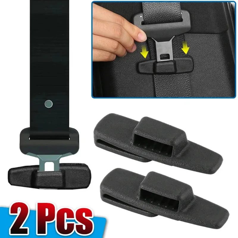 2PCS Car Seat Belt Limiter Buckle Stopper Self Adhesive Fixed Clip Anti Slip Auto Safety Accessories