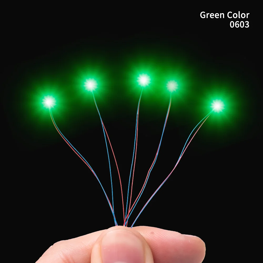 5PCS 3V LED 0402 0603 SMD Lamp Wired Chip 30cm Model Toys Railway