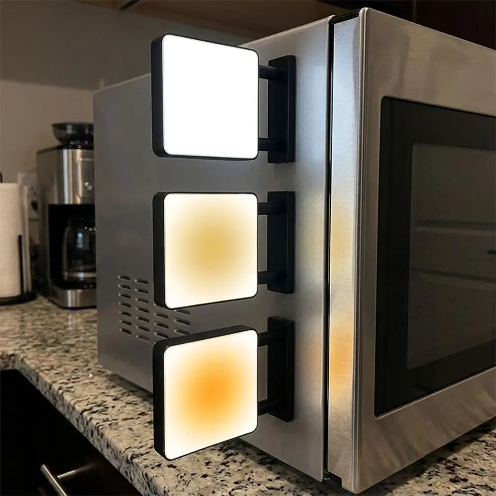 Miniature LED Refrigerator Magnet Light Sign No Pattern Energy Saving Luminous Blank Fridge Sticker Magnetic Base Round Square
