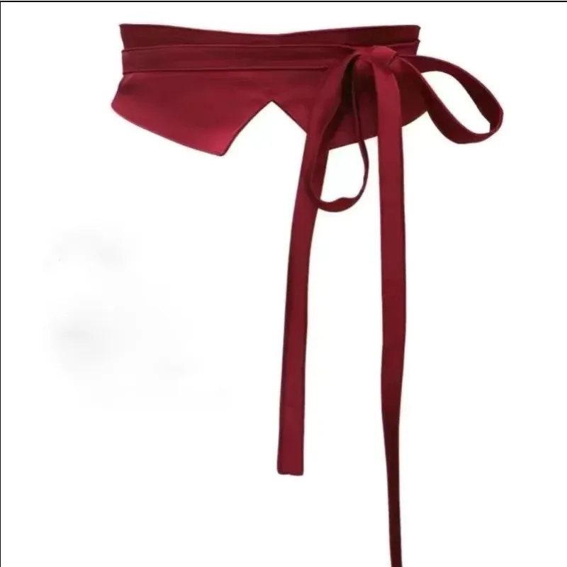 Black Fabric Wide Waist Belt Women Fashion Corset Waistband Tie Belt Versatile Decor for Dress Coat Trench Coat