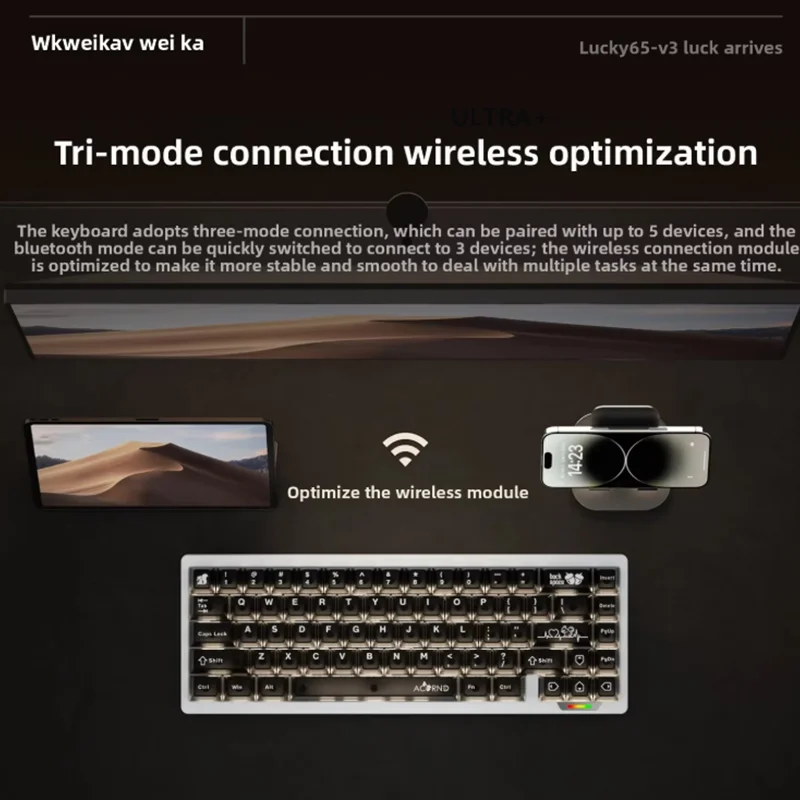 

Weikav Lucky65 V3 Wireless Mechanical Keyboard Kit Aluminum 3-Mode RGB Hotswap Gaming Keyboard Customized PC accessories Gifts