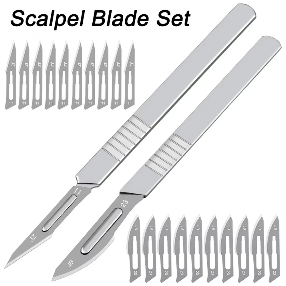 Industrial Carbon Steel Scalpel Blades Handle Scalpel for Biology Anatomy Practicing DIY Cutting Tool PCB Repair Sculpting
