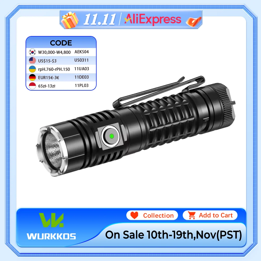 yZ[zWurkkos TS22 [d 21700 LED d XHP70.2 ͂ȍő 4500LM IP68 }Olbge[ & o[X[dtnCLOp