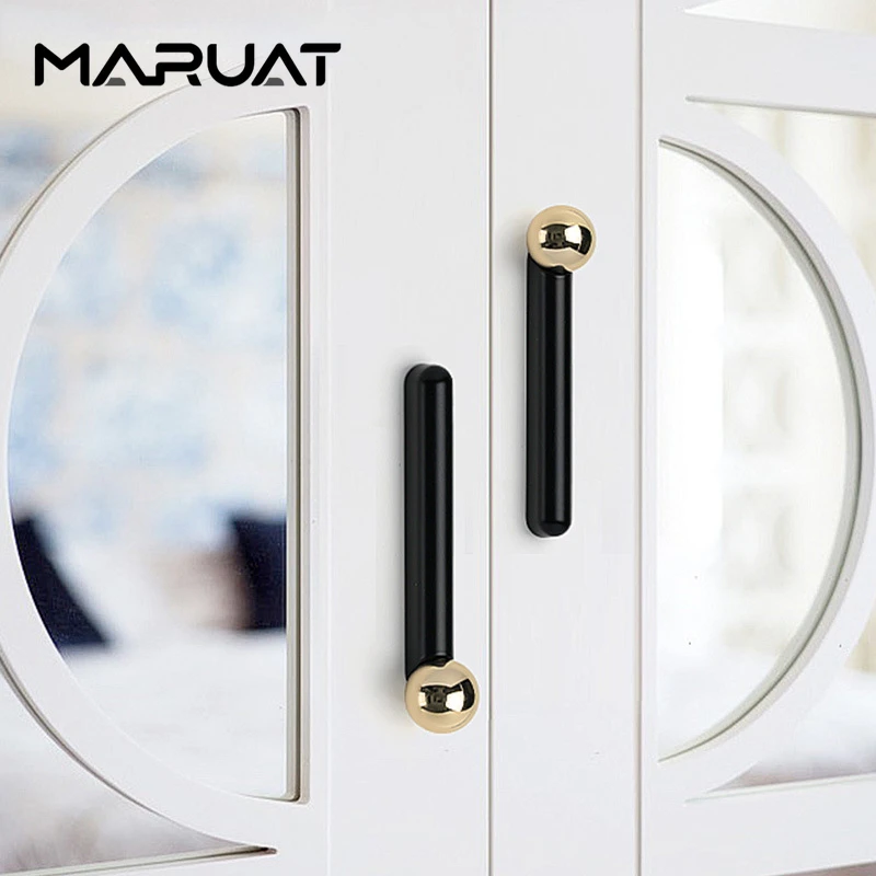 Zinc Alloy Black Gold Simple Bar Cabinet Door Wardrobe Door Handle Long Cabinet Cabinet Door Drawer Furniture Handle