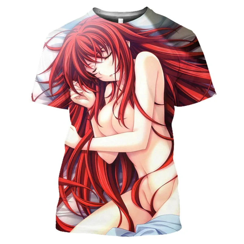 Demon High School Anime Men\'s 3D Printed T-Shirt Hentai Harajuku Pop Girl Student Tshirt Casual Fashion Musical Streetwear Tees