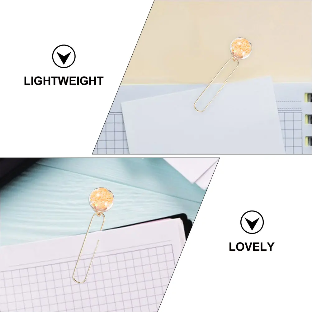 

10pcs Bookmarks Clips Creative Ball Pendant Design Lovely Paper For Students School Stationery Office Memo Holders Metal