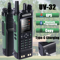 Baofeng UV 32 GPS Walkie Talkie 10W Bluetooth APP Programming Recording Multi Band High Power NOAA Type-C Charging Two Way Radio