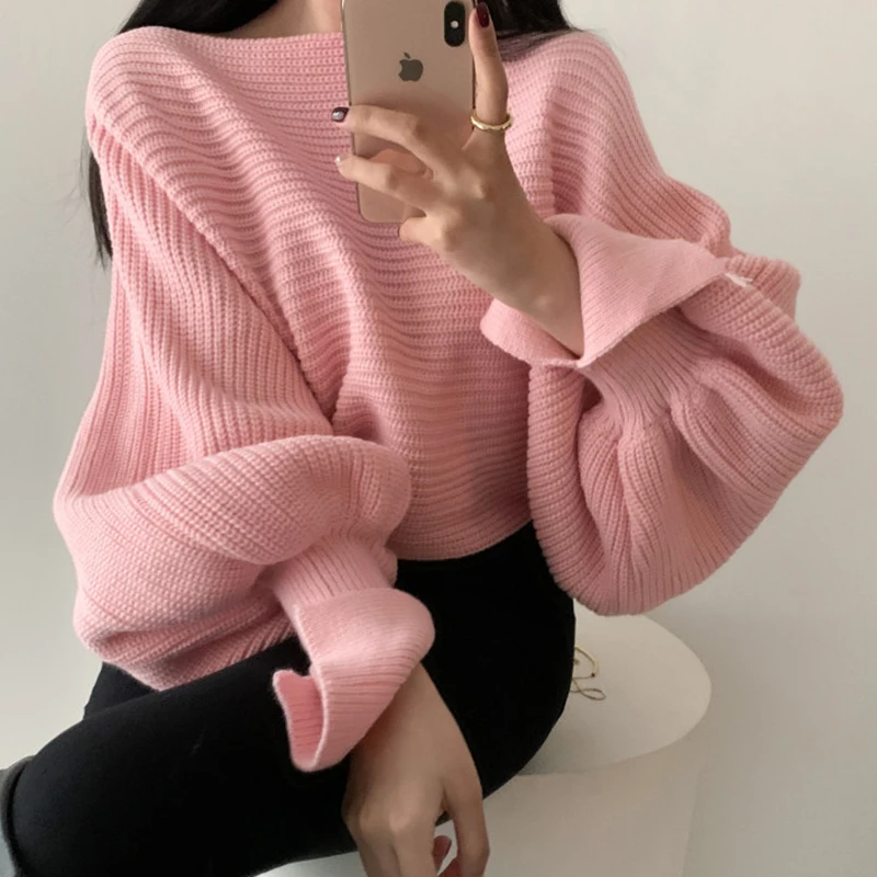 Women\'s White Gothic Vintage Pullover Knit Sweater Y2k Aesthetic Harajuku Elegant Long Sleeves Sweaters 2000s Clothes