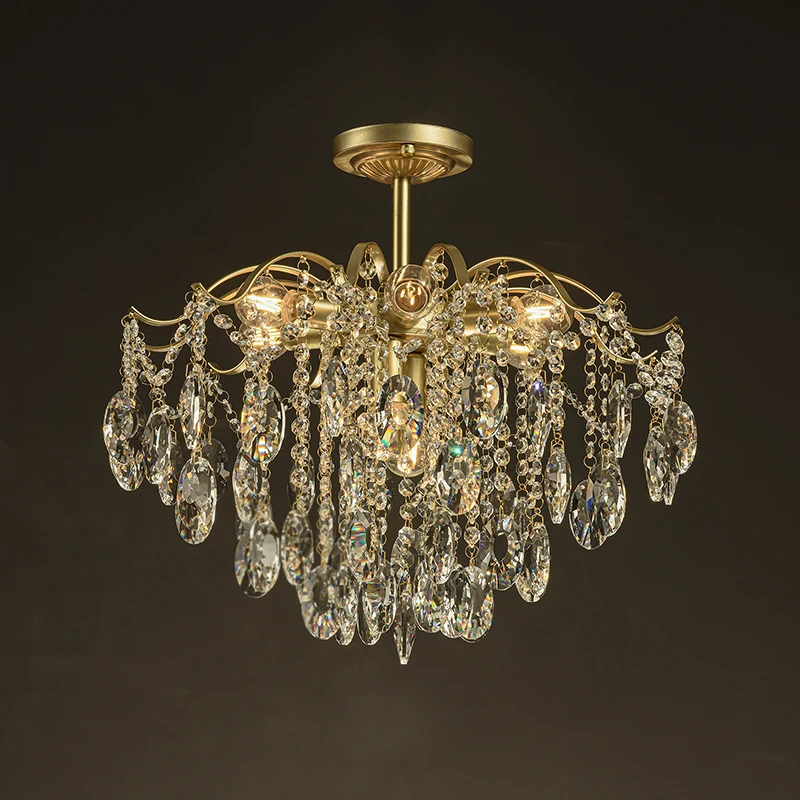 

Classic Crystal Chandelier European Shining Pendant Chandeliers Lights Fixture Anerican Art Deco Hanging Lamps Bedroom Droplight