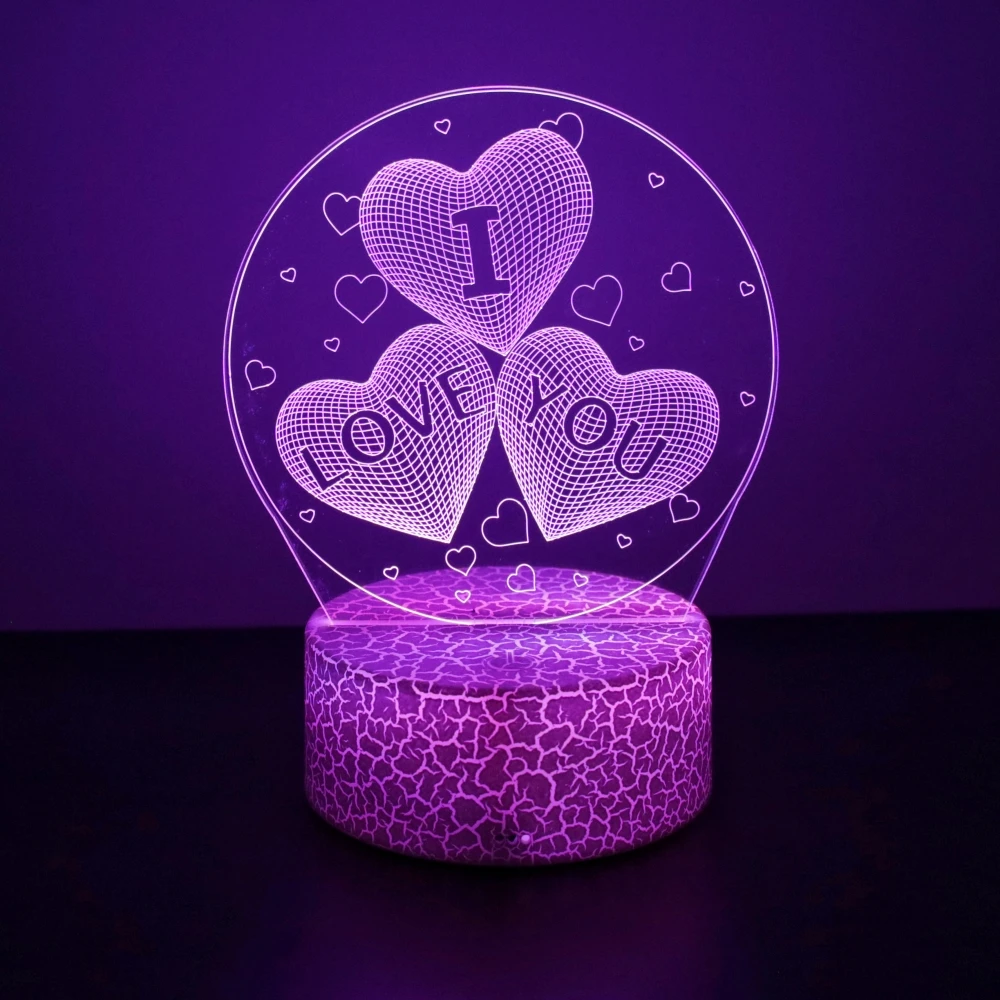 3D Lamp LED Night Light illusion I Love You Gadget Heart Bedroom Desk Lamps Home Decor Romantic Night Love Valentine\'s Day Gifts