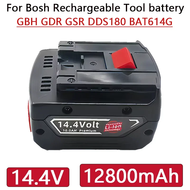 

14.4V 12800mAh Rechargeable Battery For Bosch Power Tool For GBH GDR GSR 1080 DDS180 BAT614G Replacement Li-ion Battery
