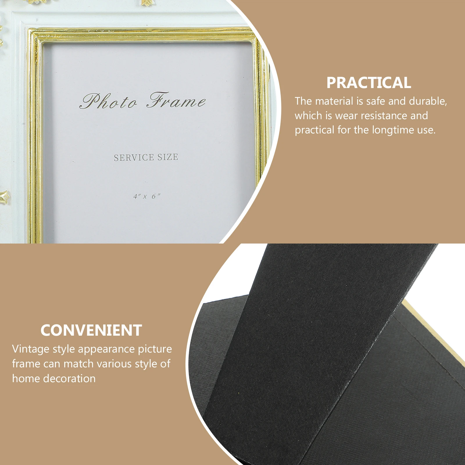 

Resin Painted Photo Frames Stand Small Vintage Bedroom Decor Picture Holder American Style