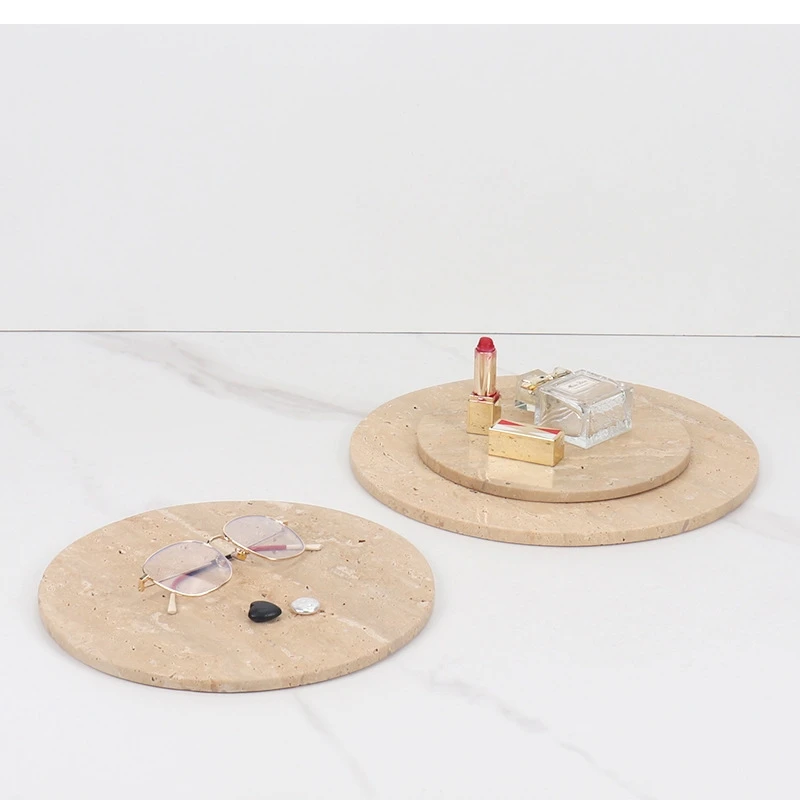 Wabi-sabi modern light luxury natural marble dessert tray Household sink Bathroom storage Jewelry display