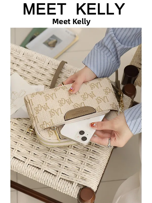 

Meet Vintage Print Multi-Layer Thin oulder Crossbody Bag Casual Simple Sle Women's Handbag Youth Faion Trend