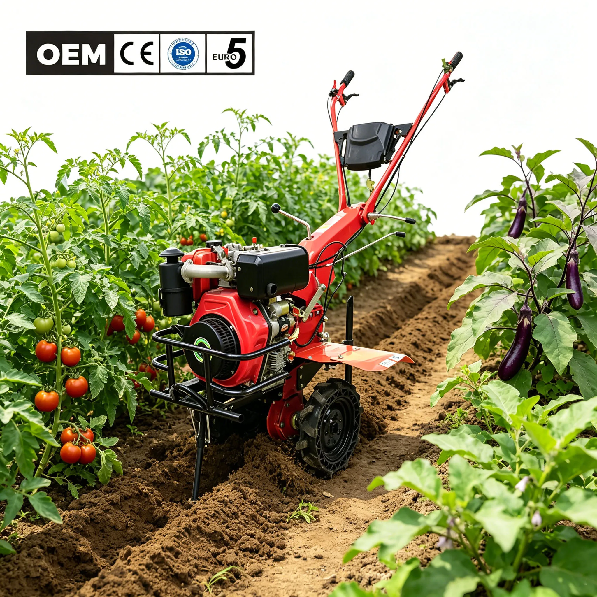 Hot Sale 6HP Mini Diesel Power Rotary Tiller Soil Cultivator Farmer Motoculteur Lawn Mower Plough Machine