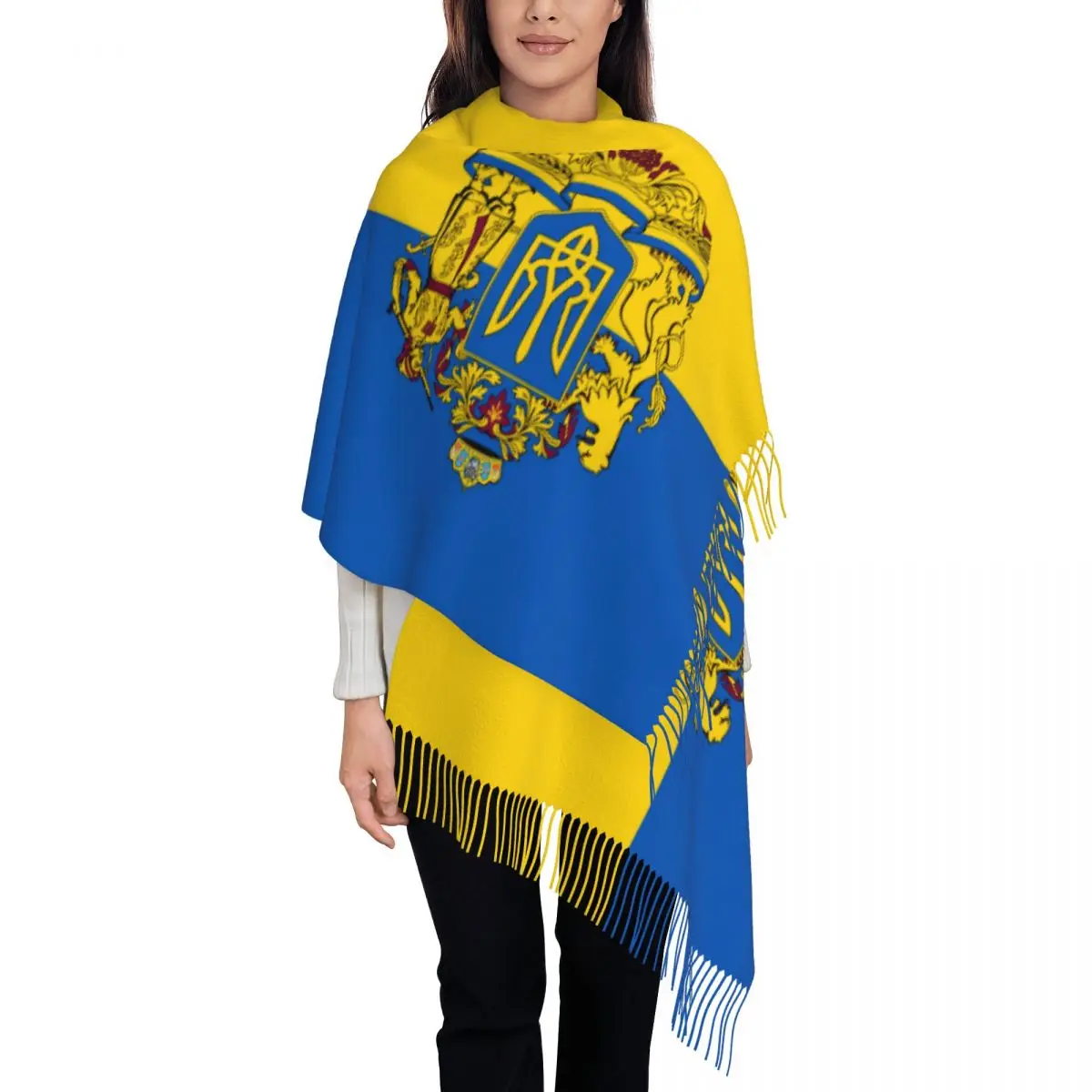 Flag Of Ukraine Shawls Wraps for Ladies Warm Large Long Scarf Pashminas Shawl Scarves