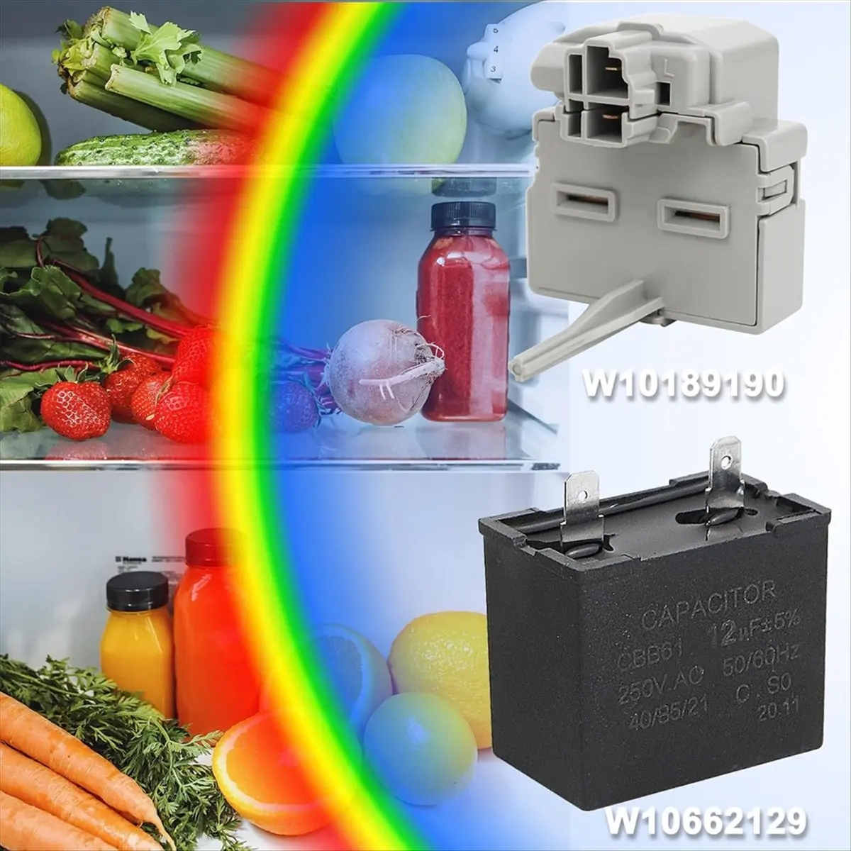 grand 2319792 W10197428 W10662129 Refrigerator Start Device Combination for Whirlpool Kenmore Electrolux Refrigerator Freezer