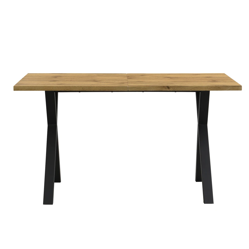 Esstisch, gekreuztes Design, rechteckiger Esstisch, Couchtisch, moderner, einfacher Esstisch aus Schmiedeeisen, 140 x 80 x 76 cm – Detail 5