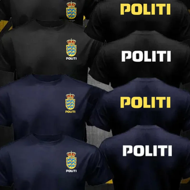 Новинка, Мужская футболка Dansk с логотипом Politi Unit, 100% хлопок, футболки, мужская одежда, уличная одежда, топы, футболки, рубашка, Camisa