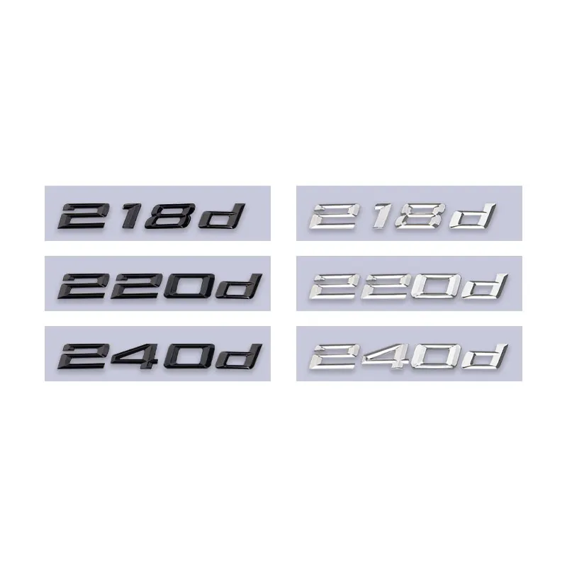 

218d 220d 225d 228d 230d 235d240d letter logo car stickers for 3 5 6 series e46 e90 e60 f10 f30 e92 rear boot displacement label