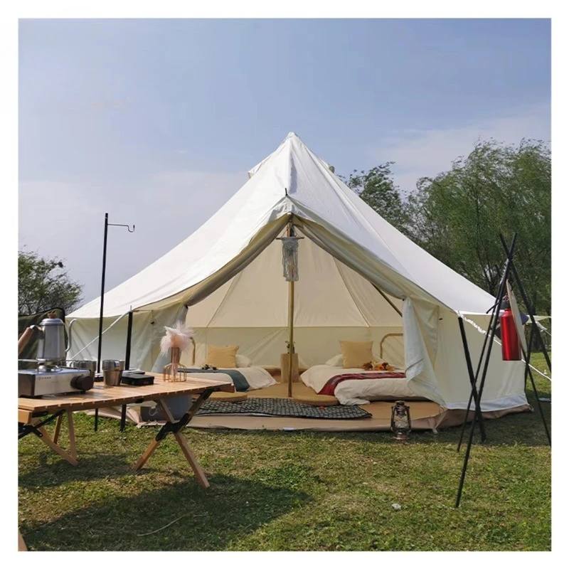 

Glamping Bell Tent for Breathable Waterproof Yurt Detachable Side Wall Stove Jack for Camping