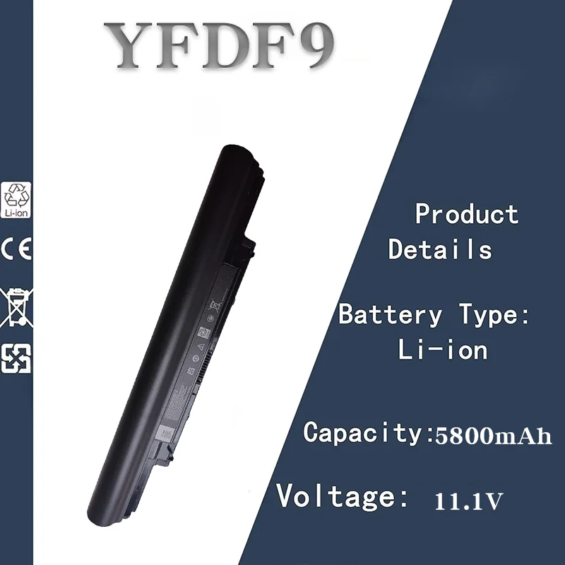 

Dell Laptop Battery for Latitude E3340 E3350 11.1V 5800mAh Compatible with YFDF9 JR6XC V131-2nd Gen Brand New