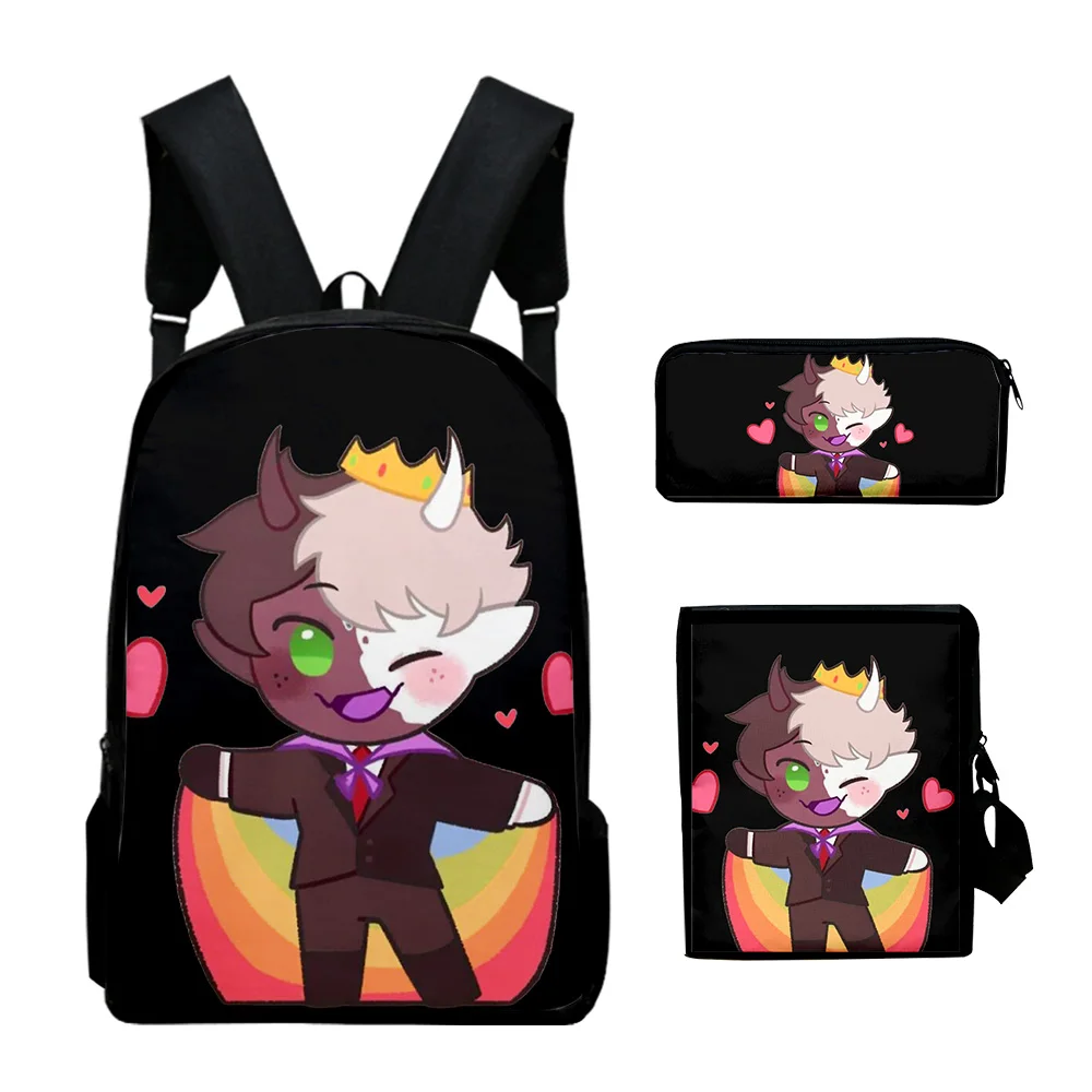 

Классический забавный рюкзак Ranboo 2 с 3D-принтом, набор из 3 предметов: школьный рюкзак, сумка для ноутбука, сумка через плечо, пенал