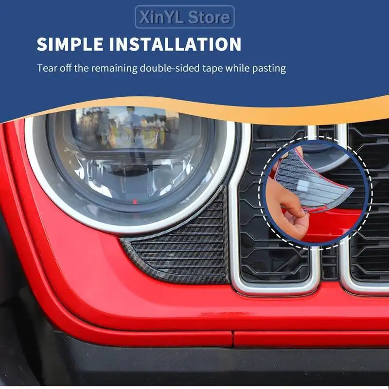 

Car Accessories-Front Bumper Grill Trim Ornament Stickers For Jeep Wrangler JL JT Gladiator 2024 Up